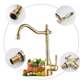Classic Chrome Kitchen Faucet with Dual Handles Image - 7
