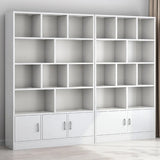 Classic Closed Back Vertical Wood Storage Tall Bookcase Image - 1
