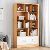 Classic Closed Back Vertical Wood Storage Tall Bookcase Image - 12