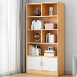 Classic Closed Back Vertical Wood Storage Tall Bookcase Image - 23