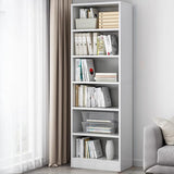 Classic Closed Back Vertical Wood Storage Tall Bookcase Image - 24