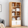 Classic Closed Back Vertical Wood Storage Tall Bookcase Image - 26