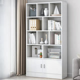 Classic Closed Back Vertical Wood Storage Tall Bookcase Image - 27