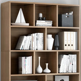 Classic Closed Back Vertical Wood Storage Tall Bookcase Image - 30