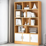 Classic Closed Back Vertical Wood Storage Tall Bookcase Image - 31