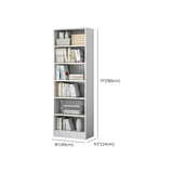 Classic Closed Back Vertical Wood Storage Tall Bookcase #size