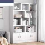 Classic Closed Back Vertical Wood Storage Tall Bookcase Image - 4