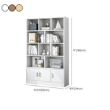 Classic Closed Back Vertical Wood Storage Tall Bookcase Image - 40