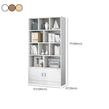 Classic Closed Back Vertical Wood Storage Tall Bookcase Image - 43