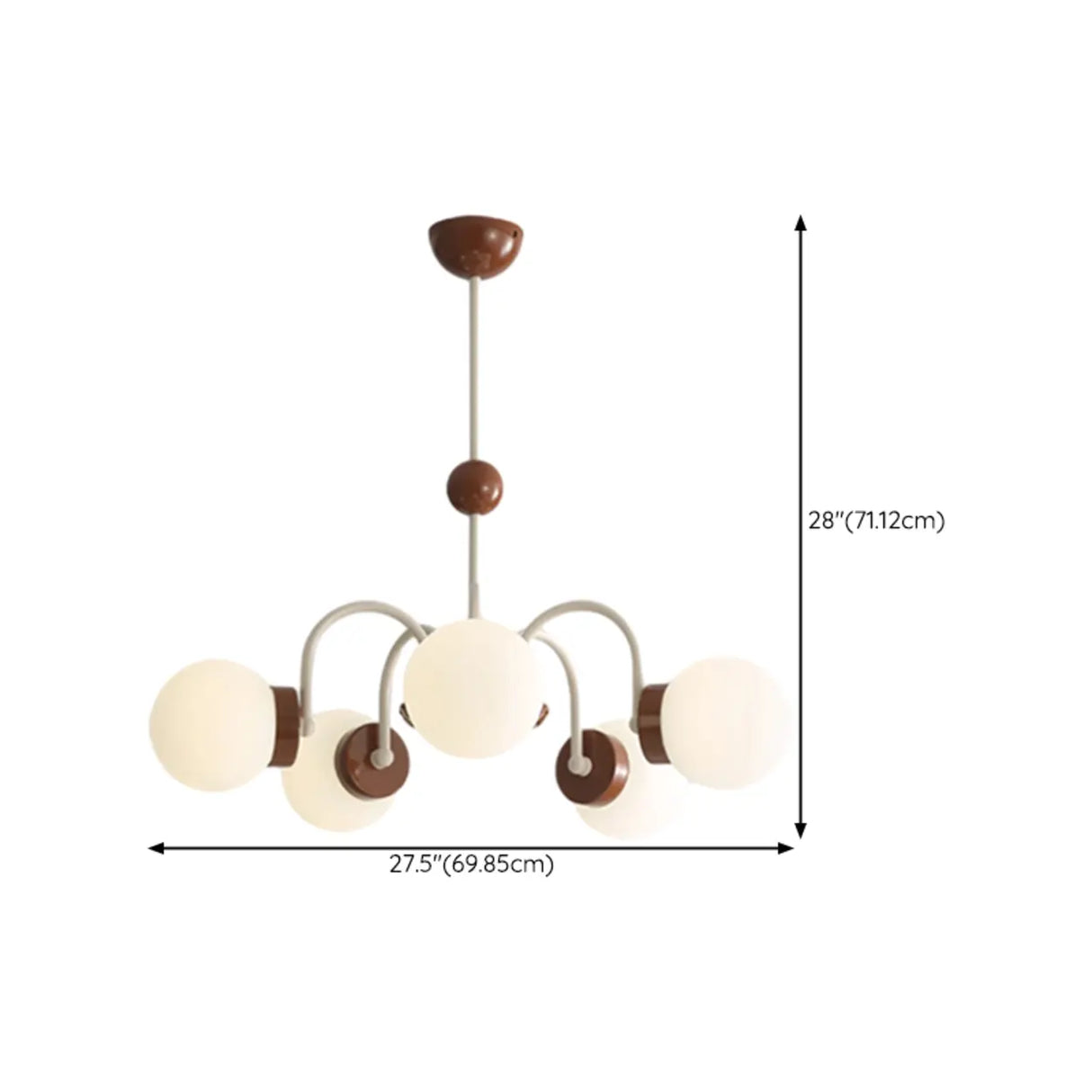 Classic Coffee Wooden Sphere Chandelier for Living Room 