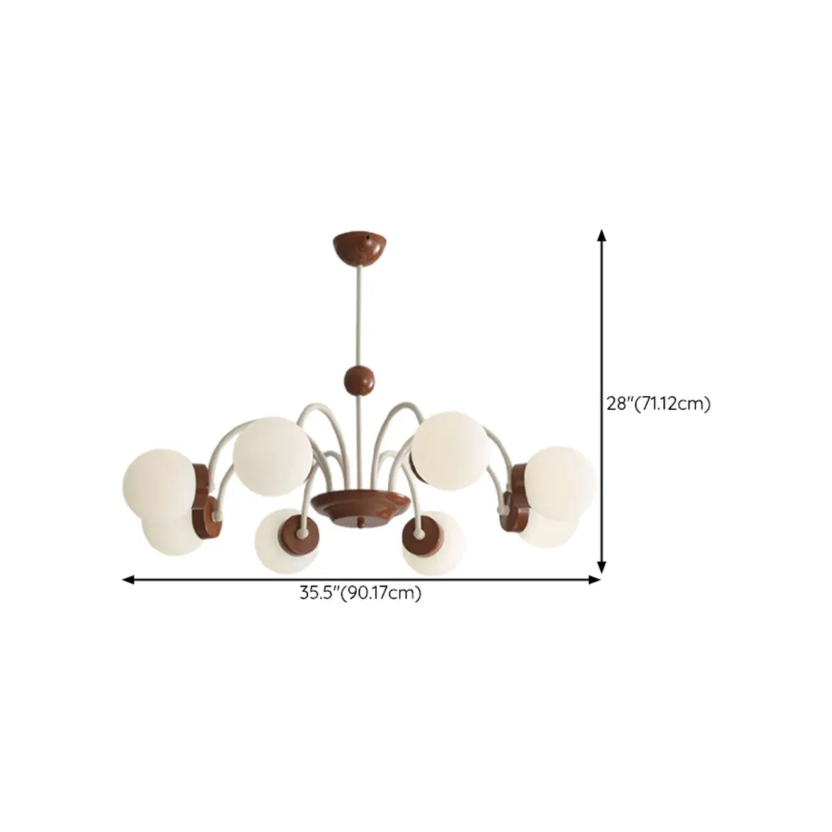 Classic Coffee Wooden Sphere Chandelier for Living Room Image - 11