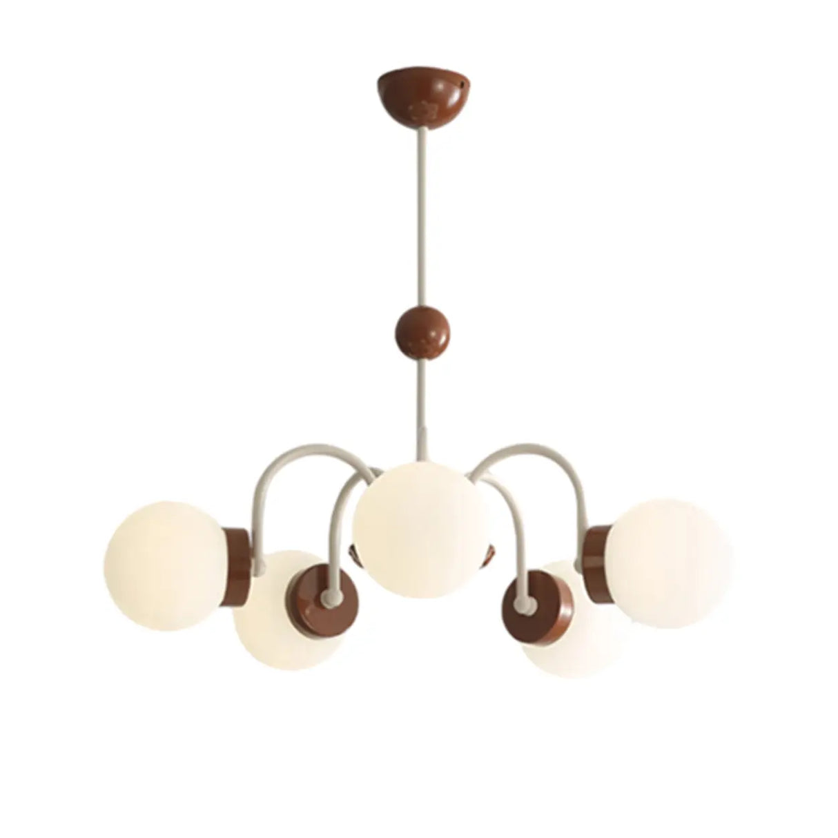 Classic Coffee Wooden Sphere Chandelier for Living Room Image - 7