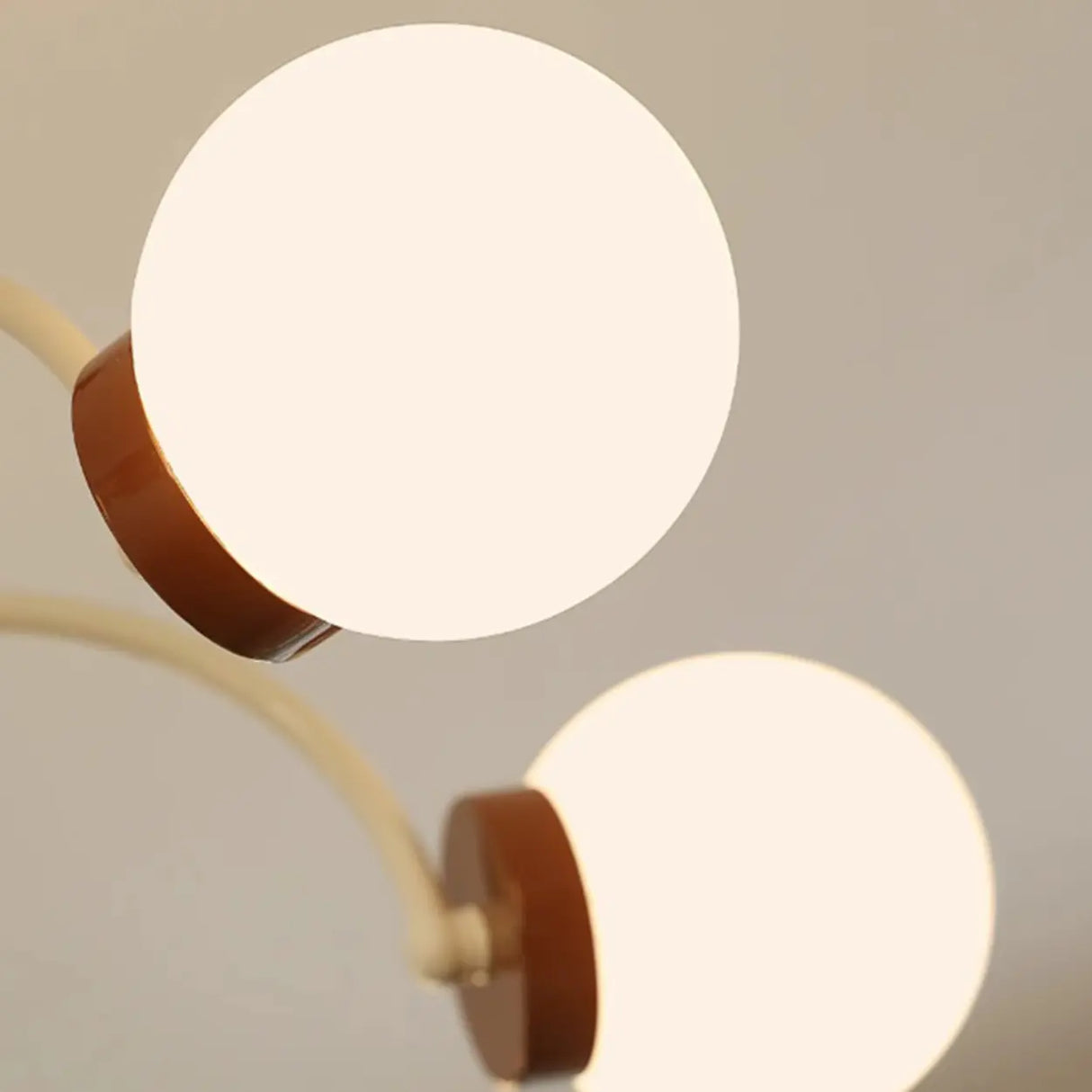 Classic Coffee Wooden Sphere Chandelier for Living Room Image - 9