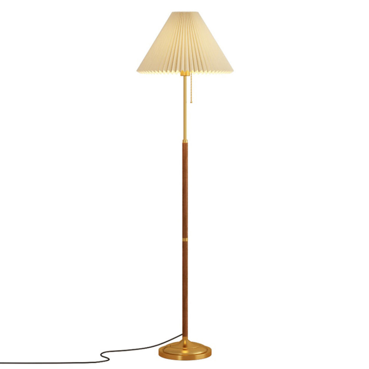 Classic Cone Bedside Floor Lamp with Pull Chain Image - 5