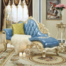 Classic Curved Tufted Reclining Leather Chaise Lounge Sofa Image - 12