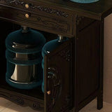 Classic Dark Wood Console Table with Drawers and Cabinet Image - 4