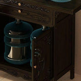 Classic Dark Wood Console Table with Drawers and Cabinet Image - 4