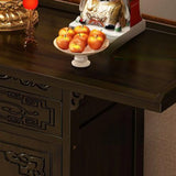 Classic Dark Wood Console Table with Drawers and Cabinet Image - 9