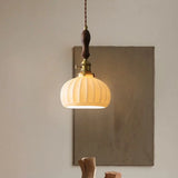 Classic Dome White Ceramics Pendant Light Dining Room Image - 4
