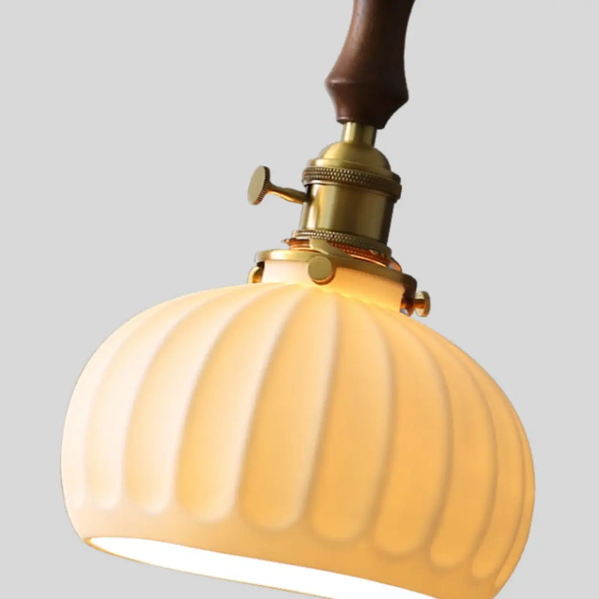 Classic Dome White Ceramics Pendant Light Dining Room Image - 6
