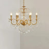 Classic Elegant Candle Gold Clear Crystal Bedroom Chandelier Image - 1