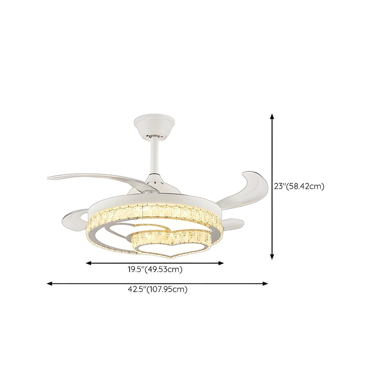 Classic Elegant Round Crystal Ceiling Fan with Light Image - 27