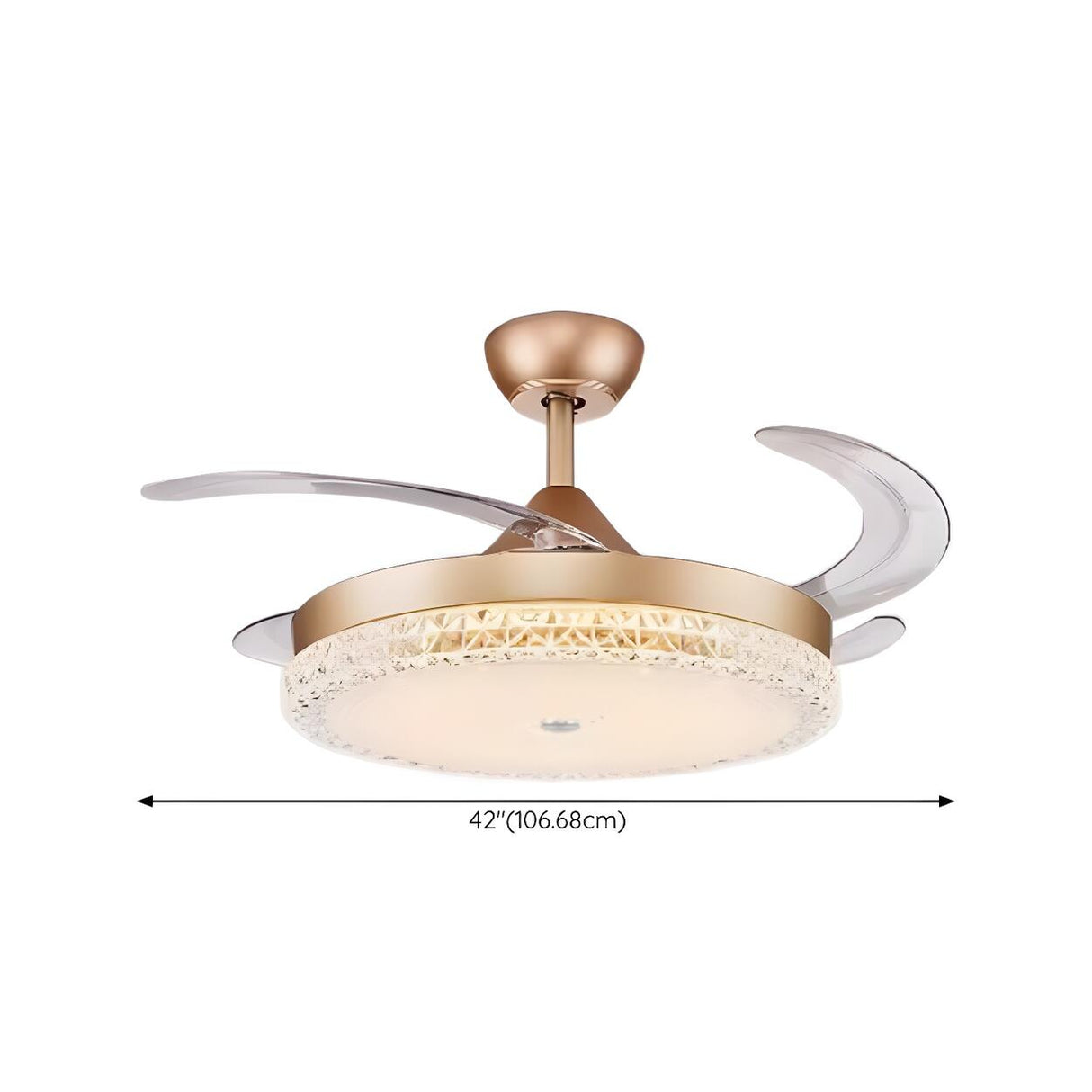 Classic Elegant Round Crystal Ceiling Fan with Light Image - 33