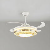 Classic Elegant Round Crystal Ceiling Fan with Light Image - 4