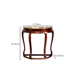 Classic Entryway Half Moon Wood Mahogany Console Table Image - 20