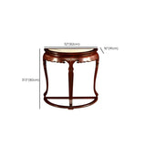 Classic Entryway Half Moon Wood Mahogany Console Table Image - 27