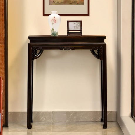 Classic Entryway Rectangular Dark Wood Console Table Image - 1