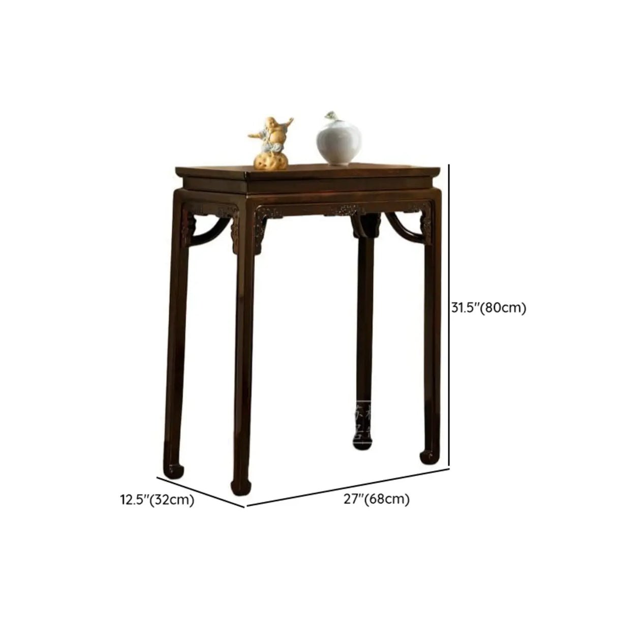 Classic Entryway Rectangular Dark Wood Console Table 