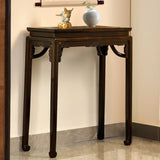 Classic Entryway Rectangular Dark Wood Console Table Image - 2