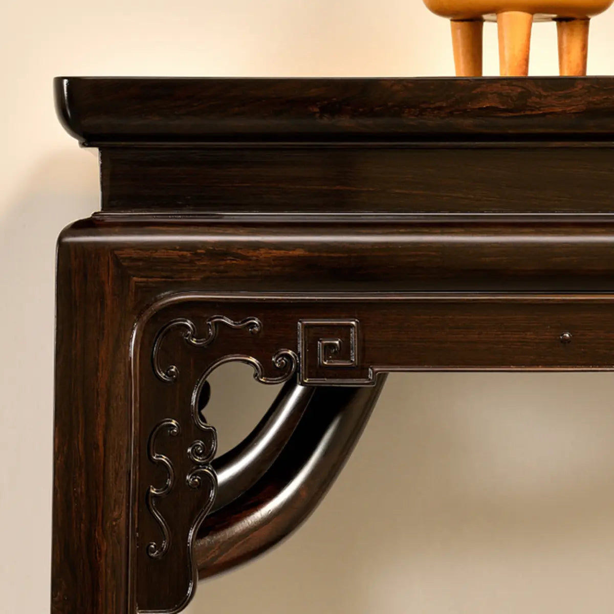 Classic Entryway Rectangular Dark Wood Console Table Image - 4