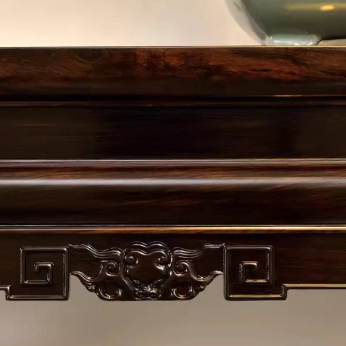 Classic Entryway Rectangular Dark Wood Console Table Image - 8