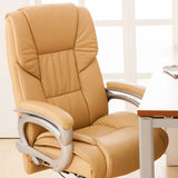 Classic Ergonomic Leather Tan Adjustable Office Chair Image - 3