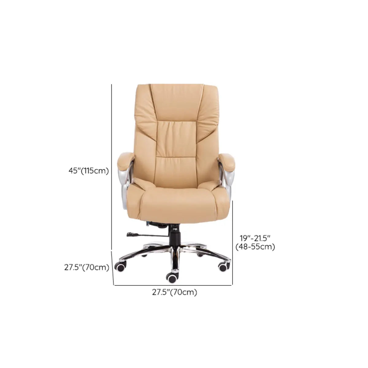 Classic Ergonomic Leather Tan Adjustable Office Chair 