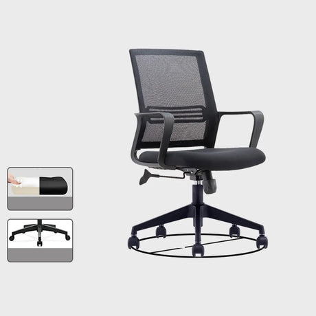 Classic Ergonomic Mesh Black Adjustable Office Chair Image - 2