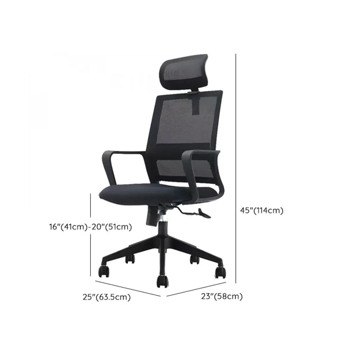 Classic Ergonomic Mesh Black Adjustable Office Chair 