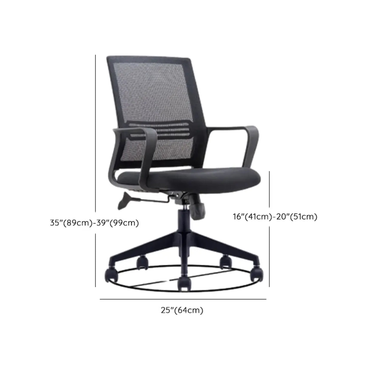 Classic Ergonomic Mesh Black Adjustable Office Chair Image - 21