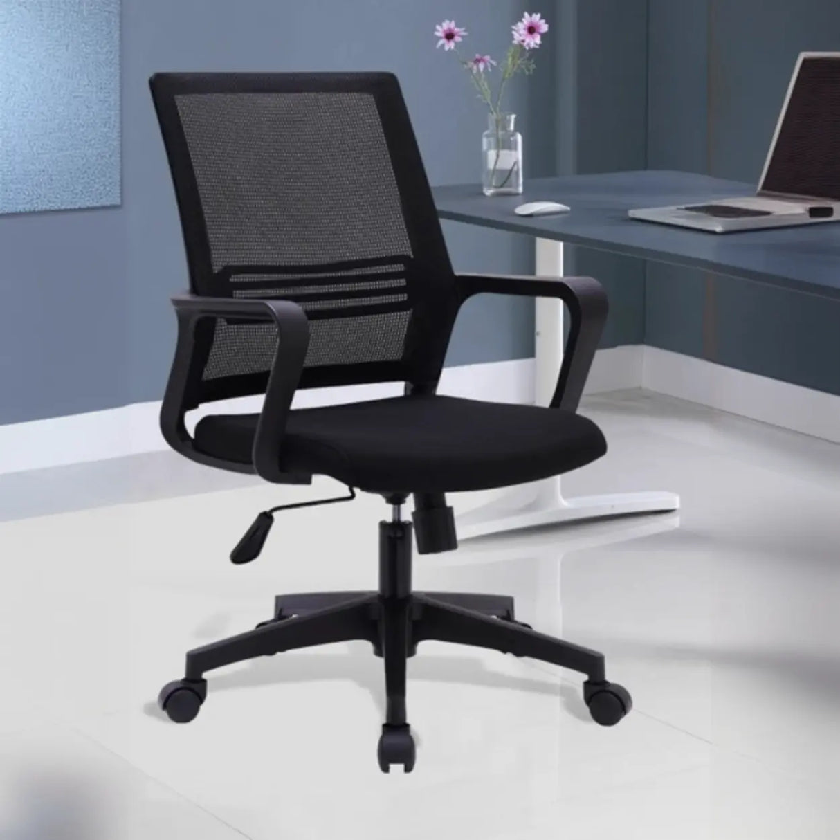 Classic Ergonomic Mesh Black Adjustable Office Chair Image - 6