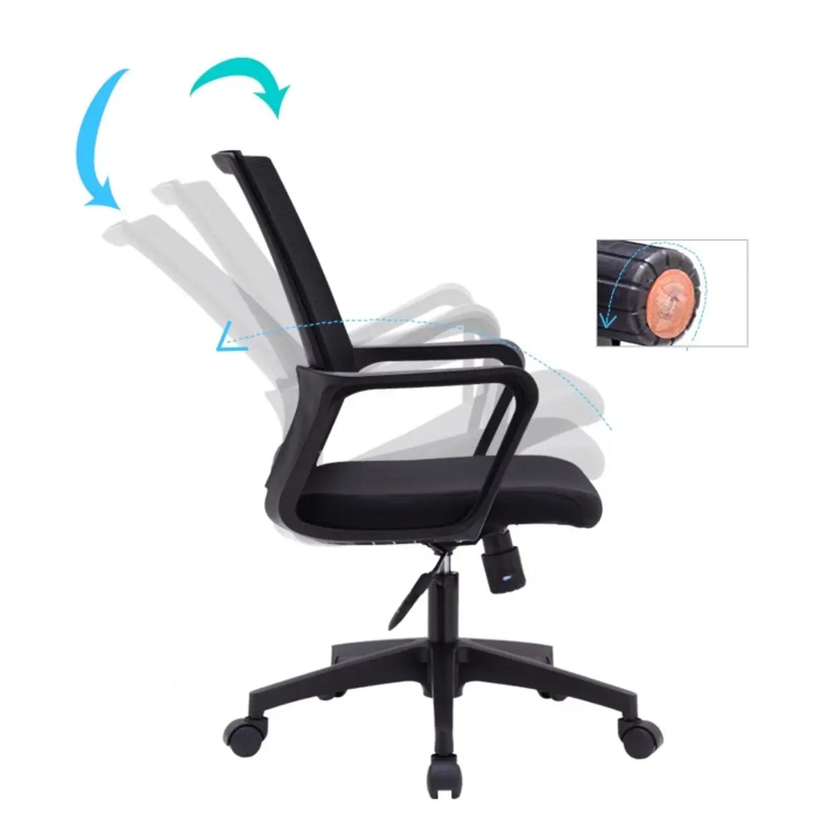 Classic Ergonomic Mesh Black Adjustable Office Chair Image - 9