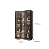 Classic Espresso Vertical Glass Wood Narrow Bookcase Image - 29