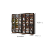 Classic Espresso Vertical Glass Wood Narrow Bookcase Image - 38