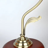 Classic Flower-Shape Glass Shade Curved Arm Table Lamp Image - 5