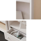 Classic French White Rectangular Wood Storage Bookcase Image - 10