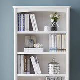 Classic French White Rectangular Wood Storage Bookcase Image - 12