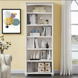 Classic French White Rectangular Wood Storage Bookcase Image - 13