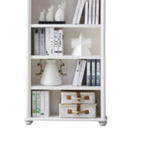 Classic French White Rectangular Wood Storage Bookcase Image - 14