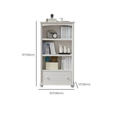 Classic French White Rectangular Wood Storage Bookcase #size